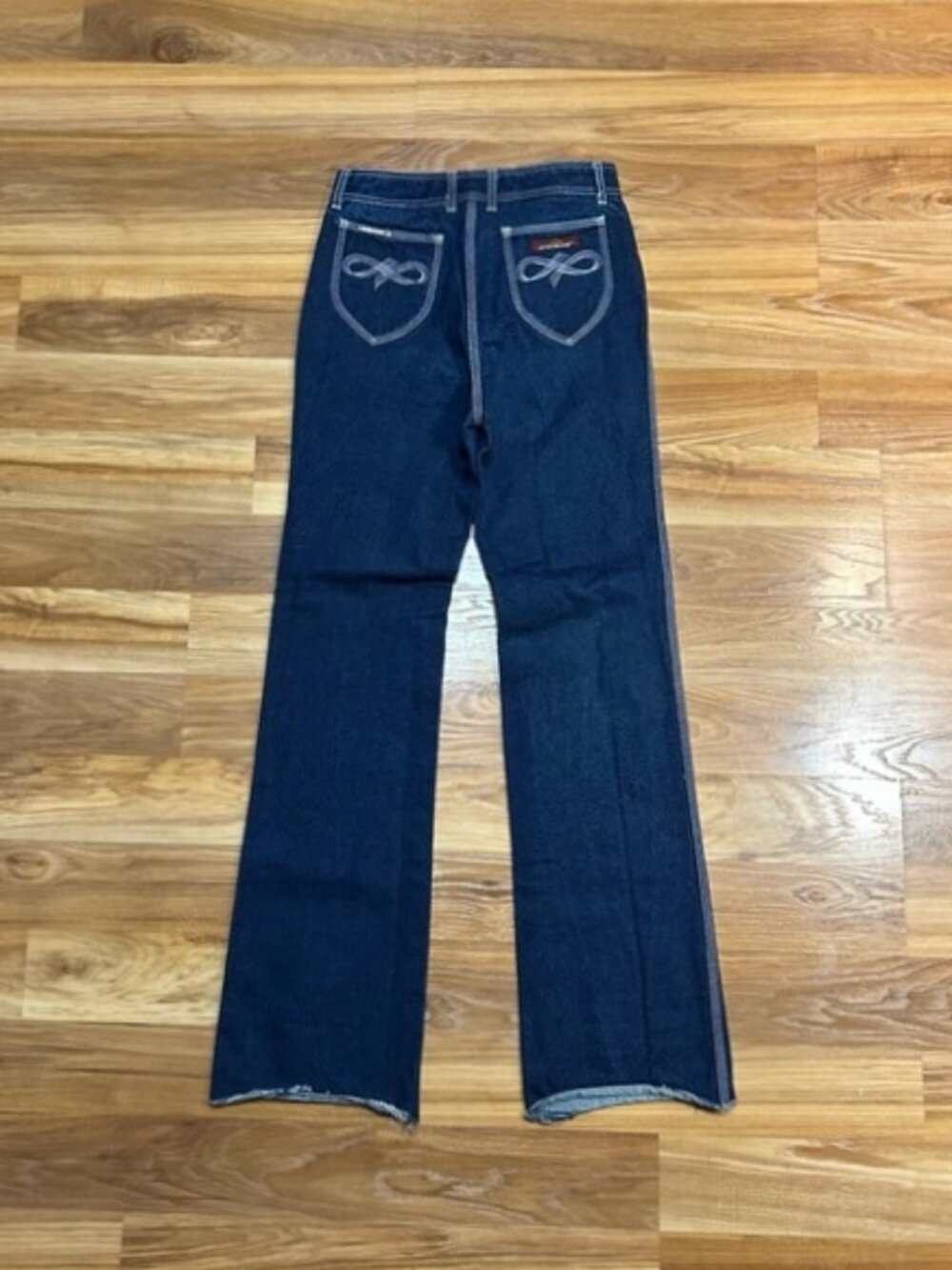 Vintage 80s Jordache Mens Dark Wash Boot Cut Blue Jeans~33~Hong Kong